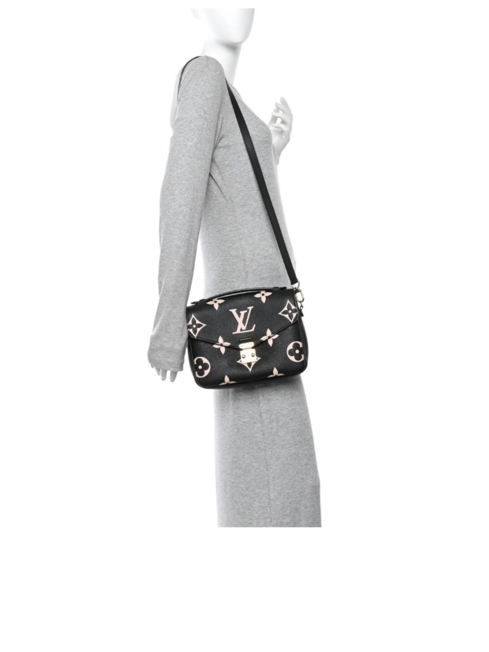 LOUIS VUITTON Empreinte Monogram Giant Pochette Metiis Black Beige